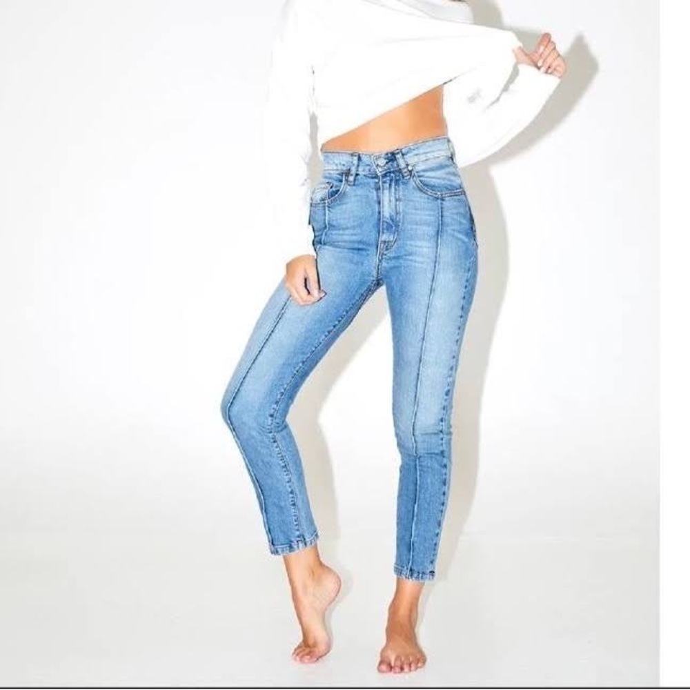 Revice Jeans Womens 26 Venus High Waist Cropped Lightyear Wash Star Skinny
